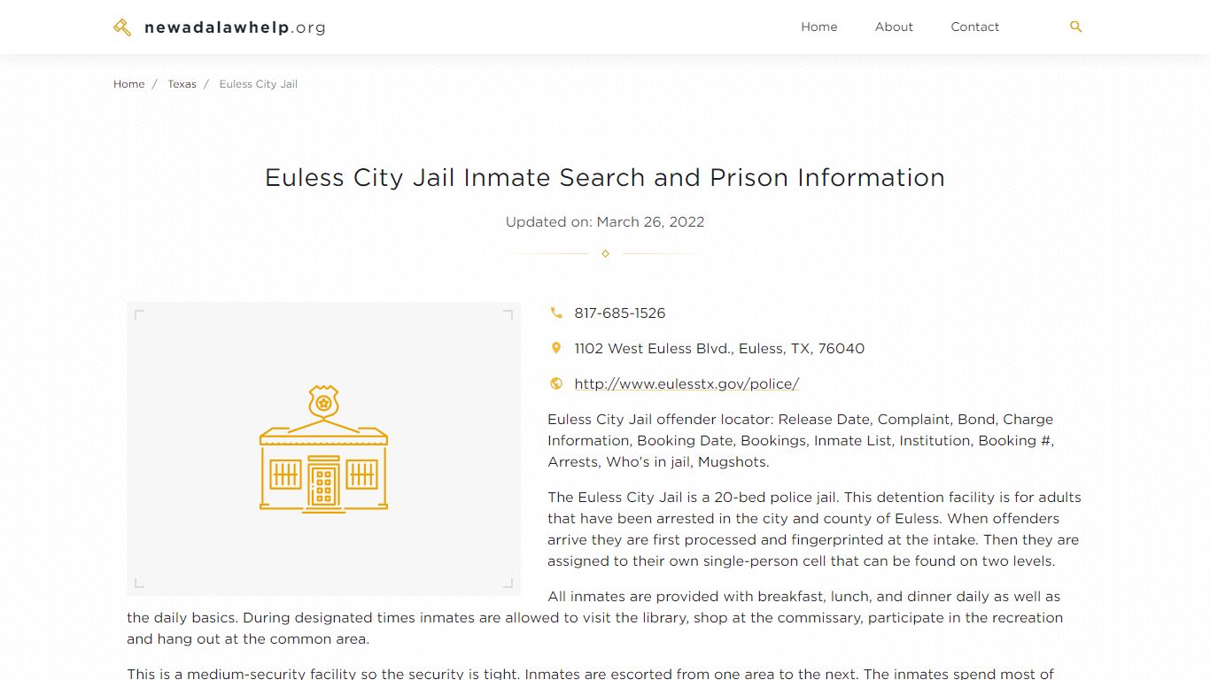 Euless City Jail Inmate Search, Visitation, Phone no ...